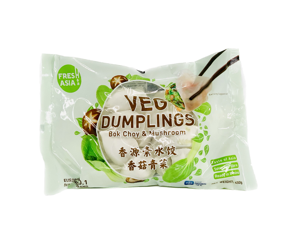 Dumpling Med Pak Choy/Svamp Fyllning Fryst 450g Freshasia Kina
